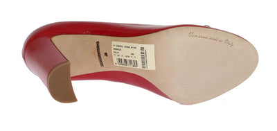 Red Patent Leather Crystal Pumps
