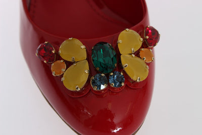 Red Patent Leather Crystal Pumps