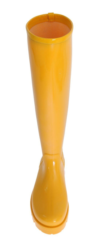 Yellow Rubber Knee Rain Boots