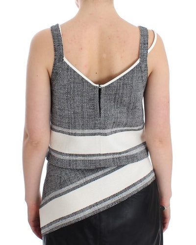 Gray Elegant Cotton Top Blouse