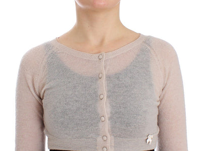 Pink Wool Cardigan Sweater