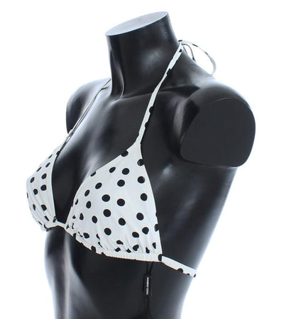White Polka Bikini Top Bra Swimwear Beachwear