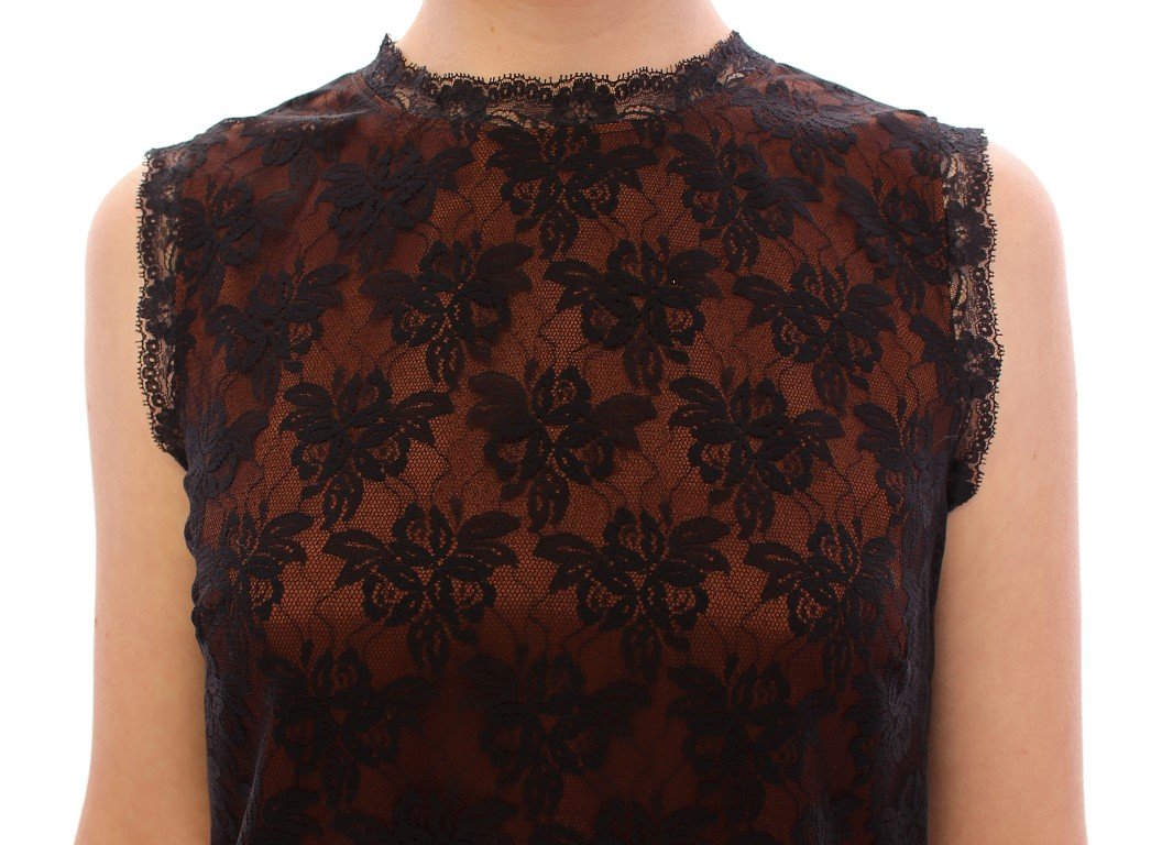 Orange floral lace shift dress