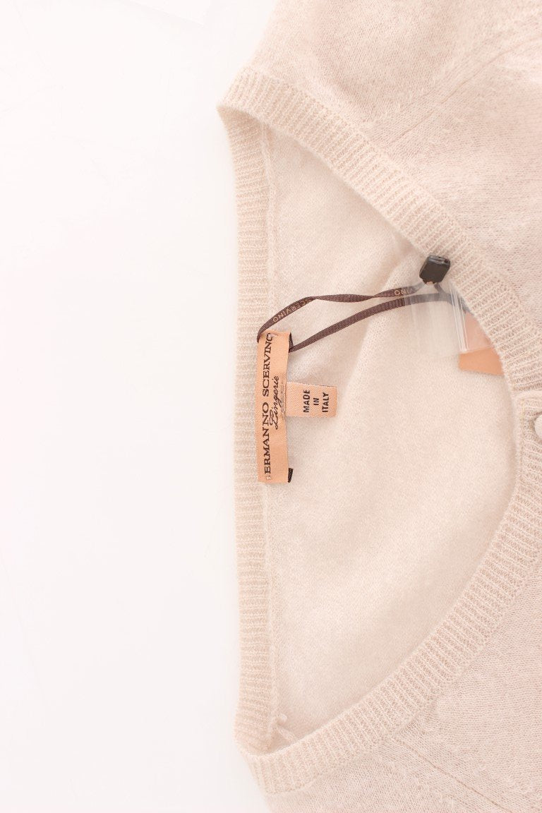 Pink Wool Cardigan Sweater