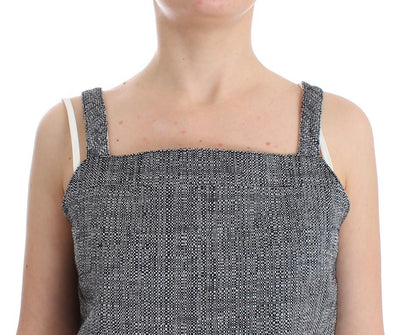Gray Elegant Cotton Top Blouse