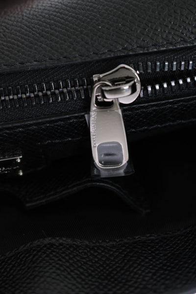 Black White Leather Briefcase Bag