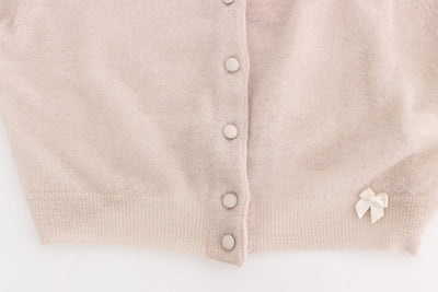 Pink Wool Cardigan Sweater