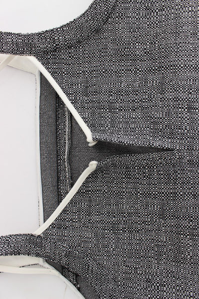 Gray Elegant Cotton Top Blouse