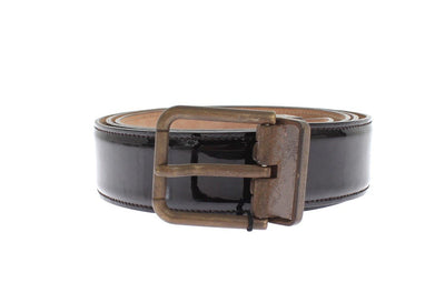 Black Patent Leather Buckle Waist Belt
