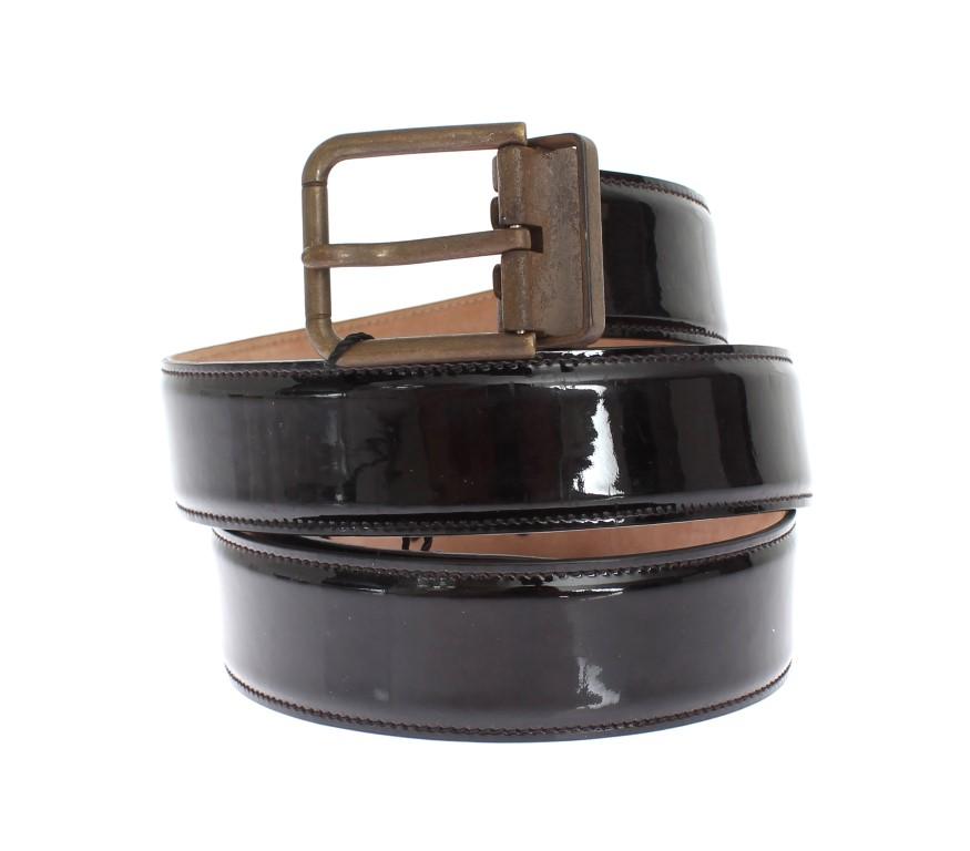 Black Patent Leather Buckle Waist Belt