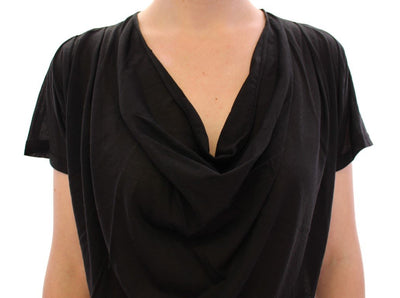 Black cotton semi transparent dress