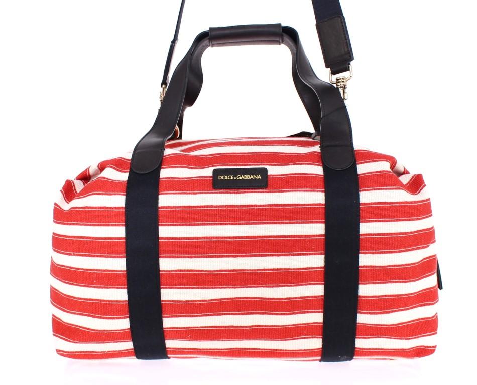 Multicolor striped boston bag