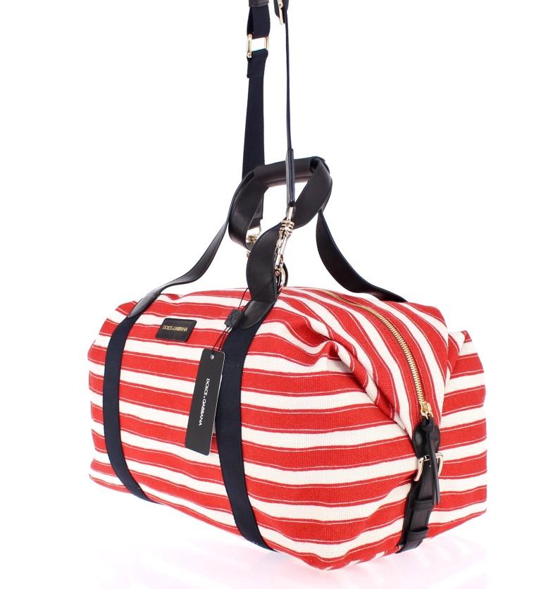 Multicolor striped boston bag