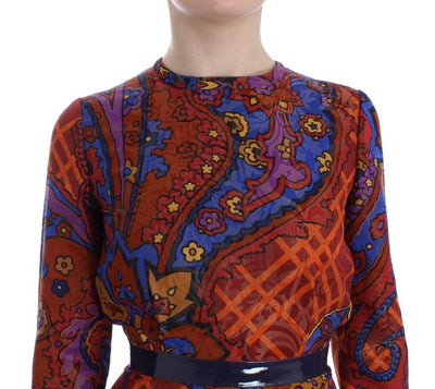 Multicolor Long Sleeved Floral Dress