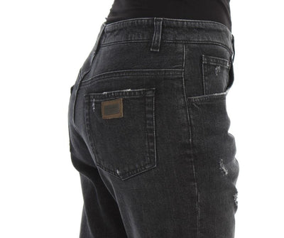 Blue Denim Cotton Stretch Boyfriend Jeans
