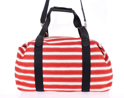 Multicolor striped boston bag