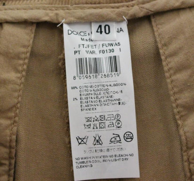 Brown Cotton Cropped Corduroys Jeans Pants