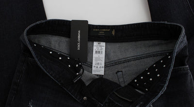 Blue Denim Cotton Stretch Boyfriend Jeans