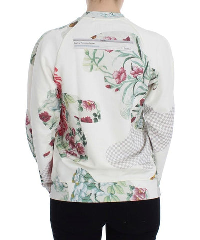 Multicolor Motive Print Cotton Sweater
