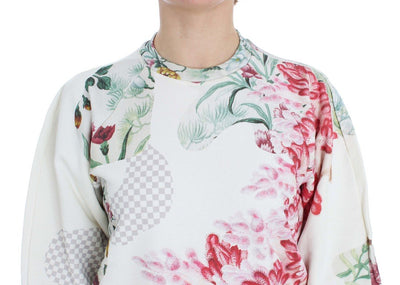 Multicolor Motive Print Cotton Sweater