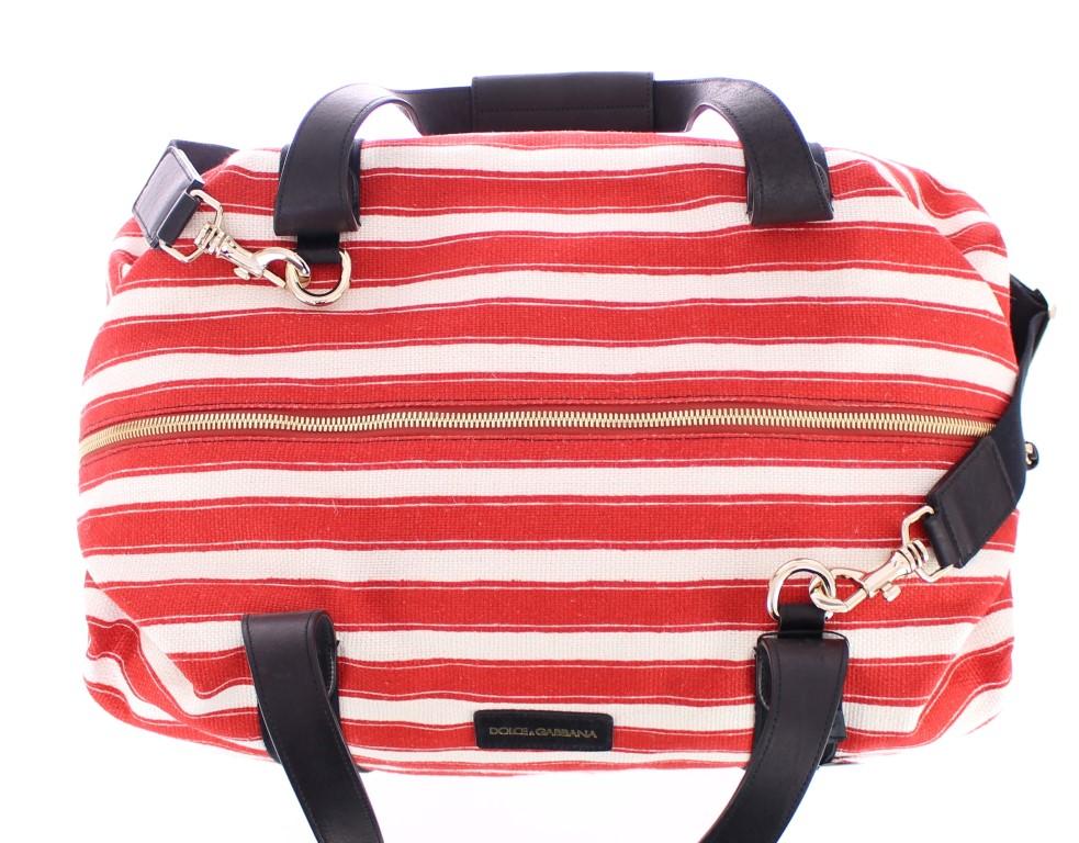 Multicolor striped boston bag