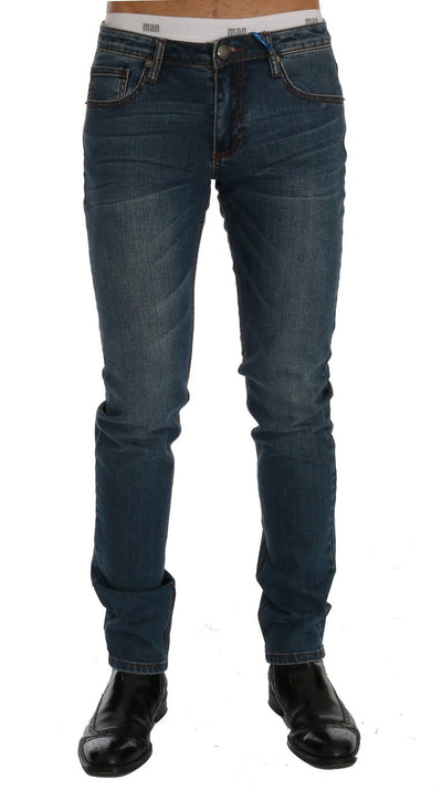 Blue Wash Slim Fit Denim Cotton Jeans