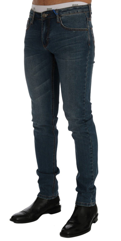 Blue Wash Slim Fit Denim Cotton Jeans