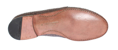 Pink Woven Leather Dress Formal Shoes