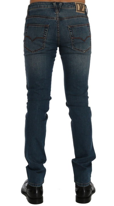 Blue Wash Slim Fit Denim Cotton Jeans