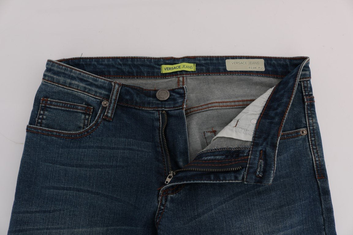 Blue Wash Slim Fit Denim Cotton Jeans