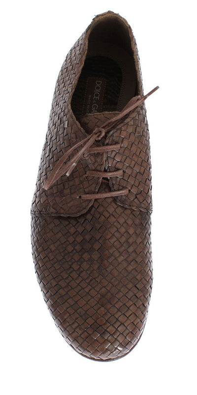 Pink Woven Leather Dress Formal Shoes