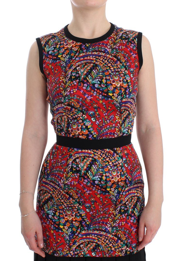 Multicolor Sleeveless Floral Dress