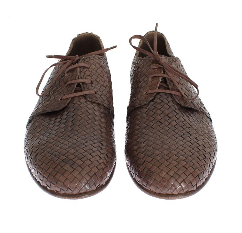 Pink Woven Leather Dress Formal Shoes