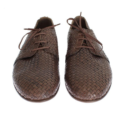 Pink Woven Leather Dress Formal Shoes