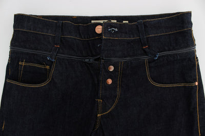 Dark Blue Cotton Denim Regular Fit Jeans