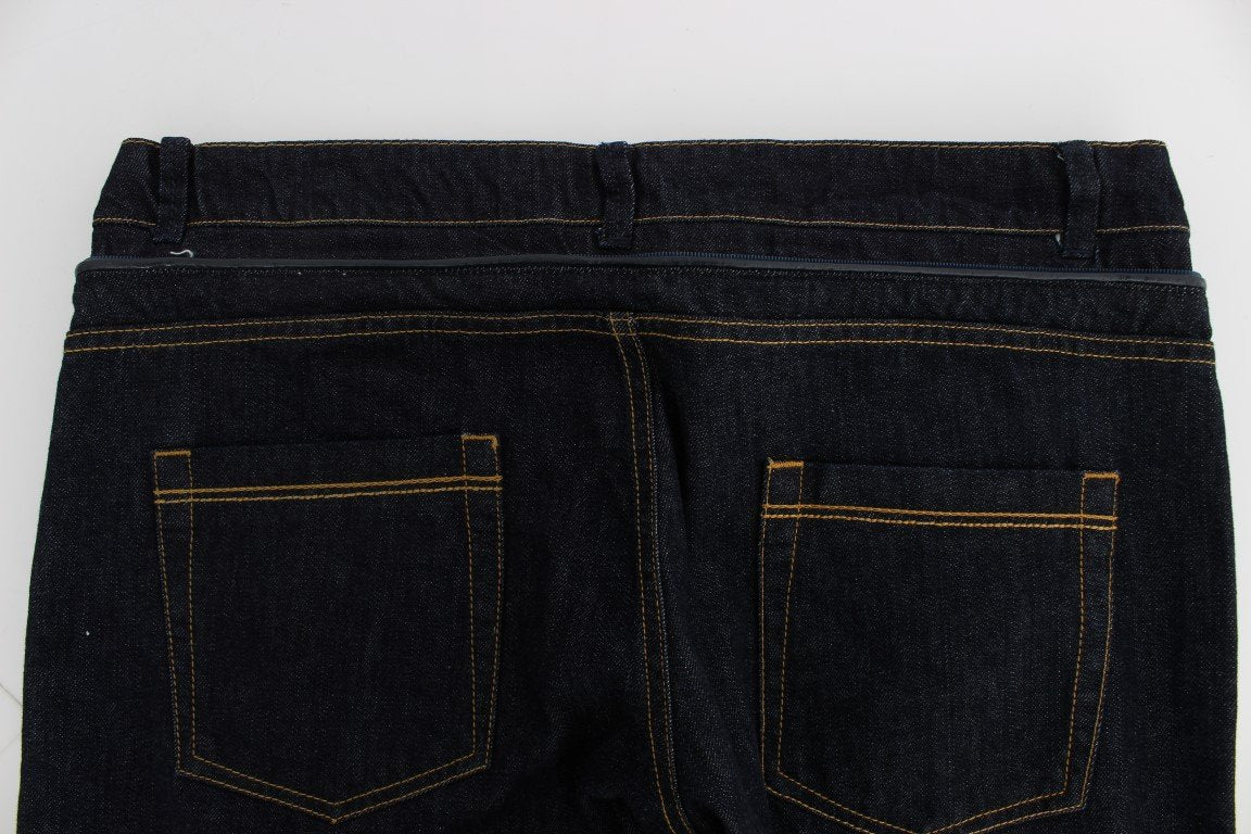 Dark Blue Cotton Denim Regular Fit Jeans