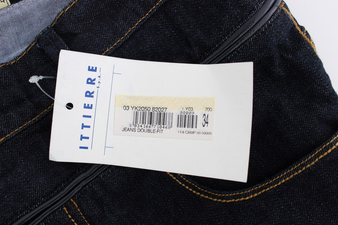 Dark Blue Cotton Denim Regular Fit Jeans
