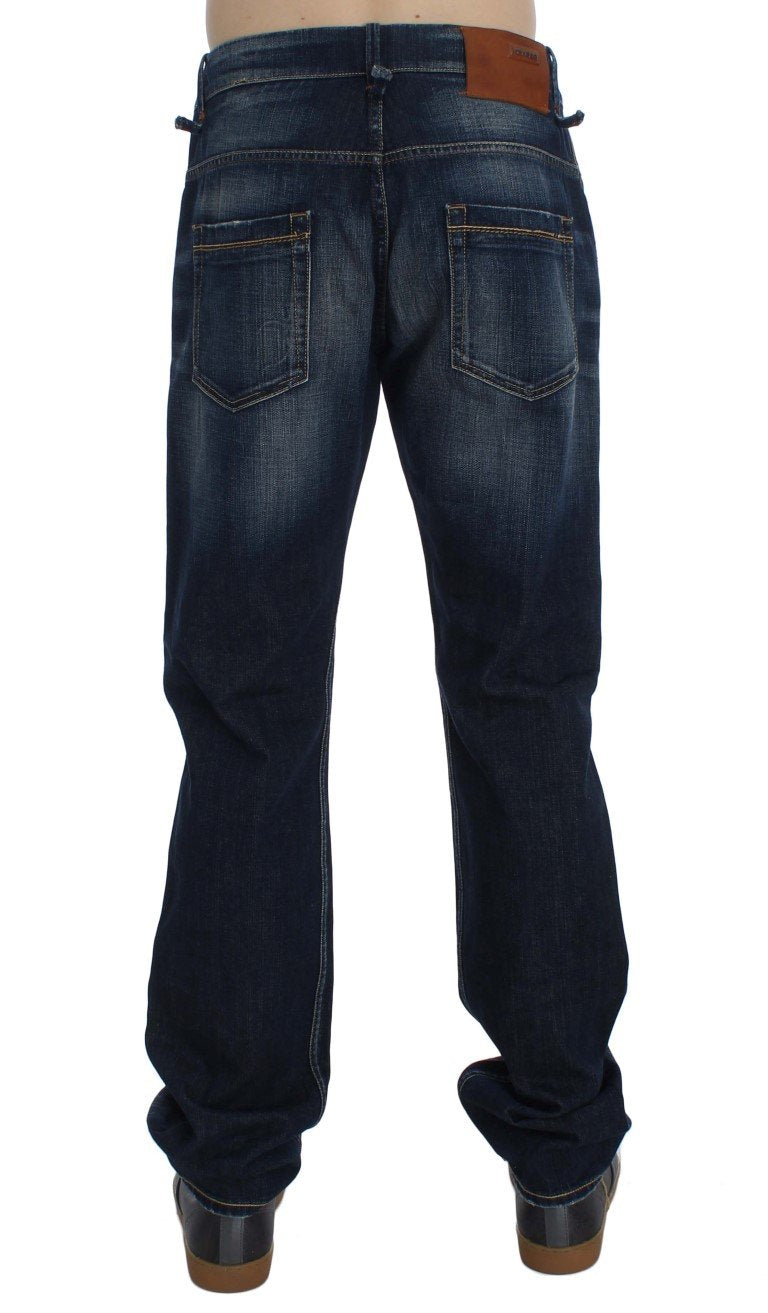 Blue Wash Cotton Denim Regular Fit Jeans