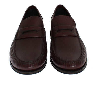 Bordeaux Leather Loafers Shoes