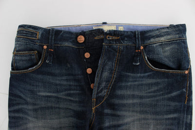 Blue Wash Cotton Denim Regular Fit Jeans