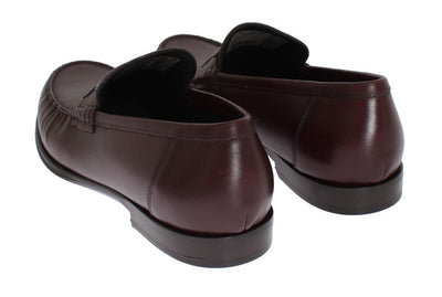 Bordeaux Leather Loafers Shoes