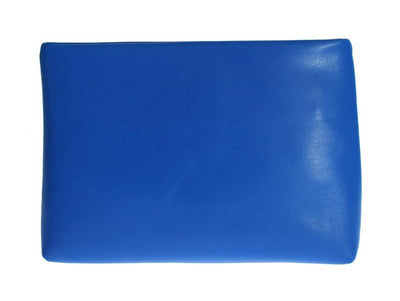 Blue Leather Zipper Clutch Hand Bag Purse Toiletry