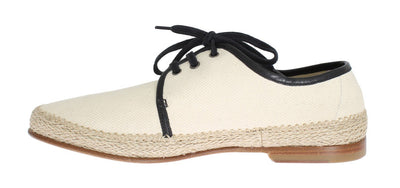 White Canvas Casual Laceup Shoes