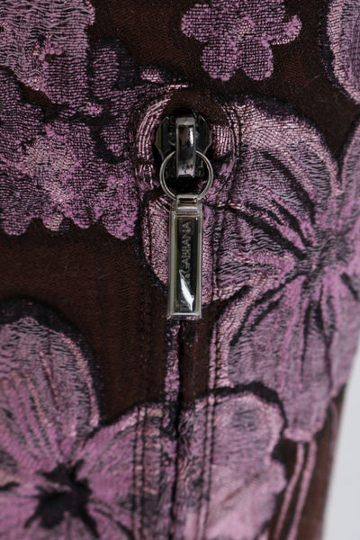 Purple Pink Jacquard Floral Boots