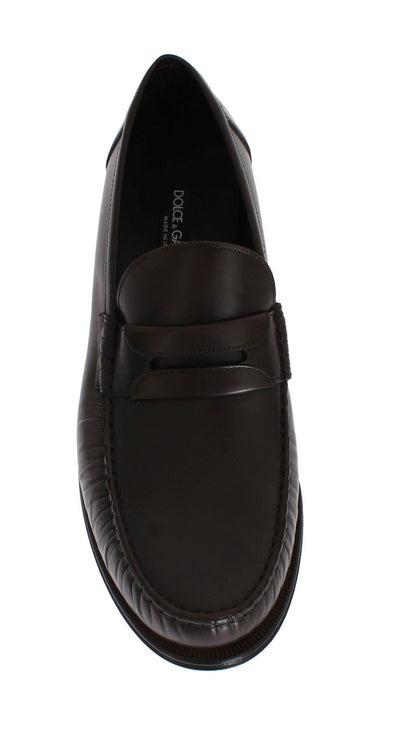 Brown Leather Loafers Shoes