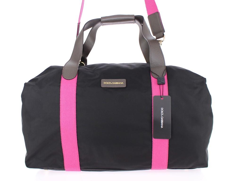 Black nylon boston bag