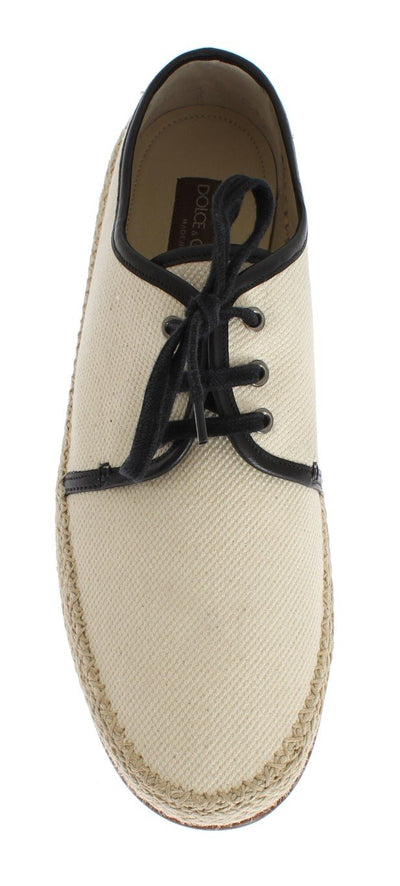 White Canvas Casual Laceup Shoes