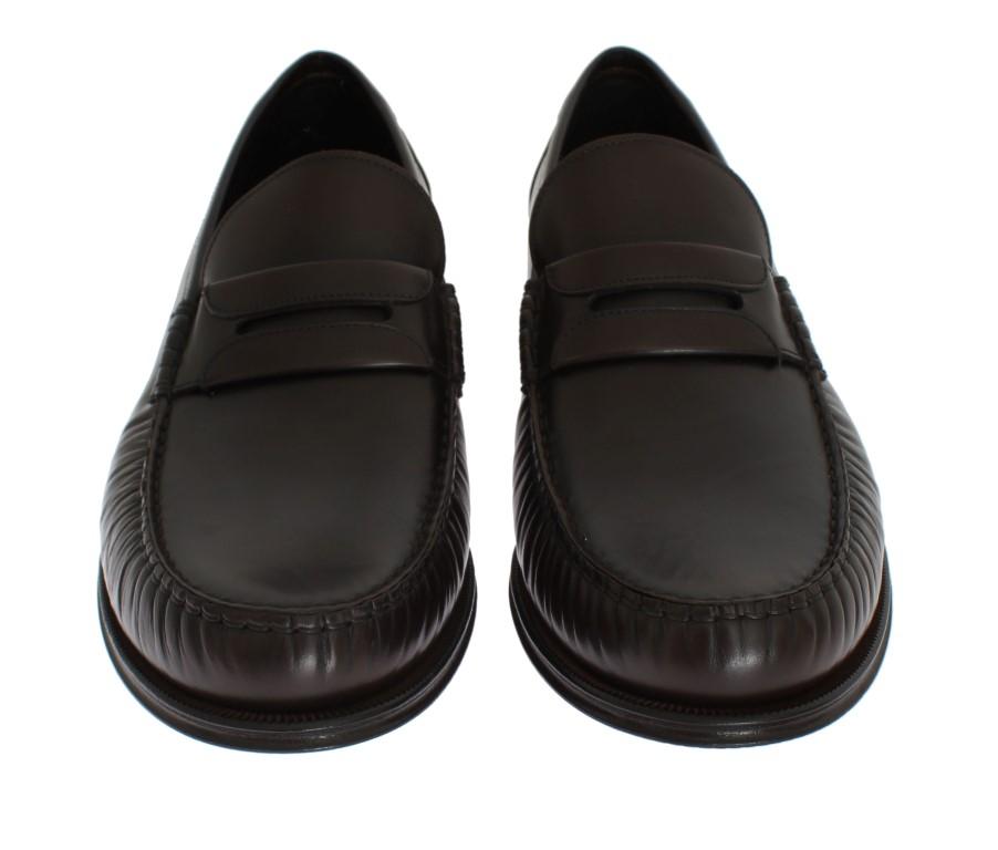 Brown Leather Loafers Shoes