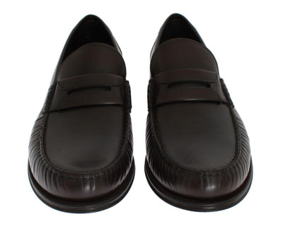 Brown Leather Loafers Shoes