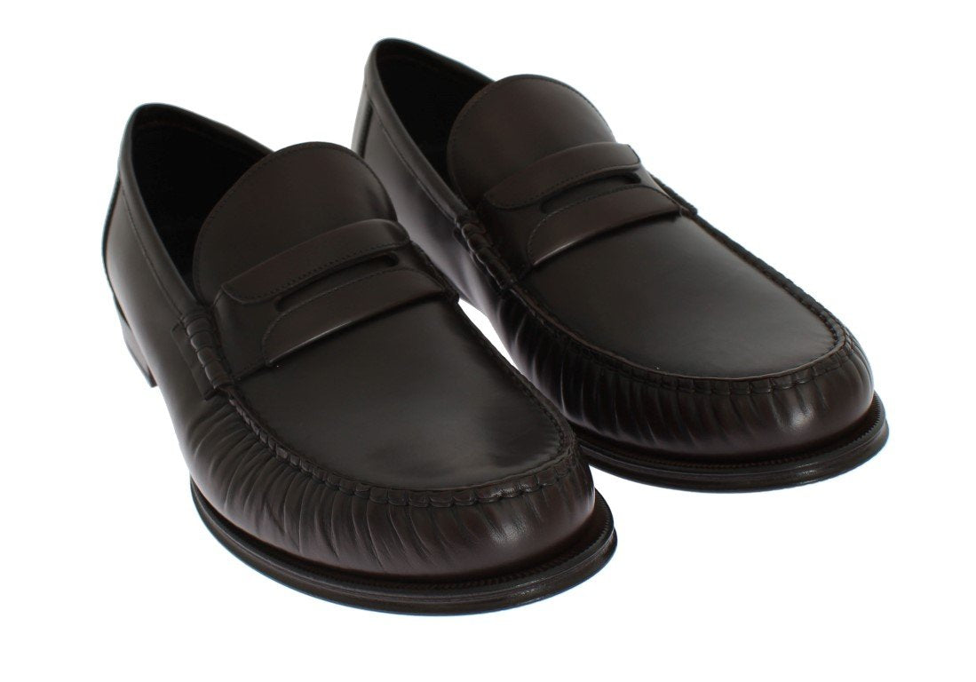 Brown Leather Loafers Shoes